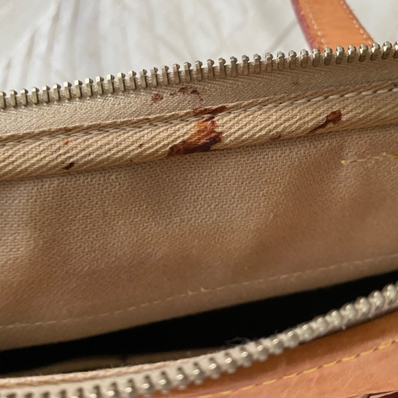 Dooney & Bourke VTG Canvas & Leather DB Monogram Bag  (Broken Zipper Pull) - Picture 13 of 15